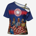 Liberia Flag Day Cross Shoulder Shirt Lone Star Heritage Pride
