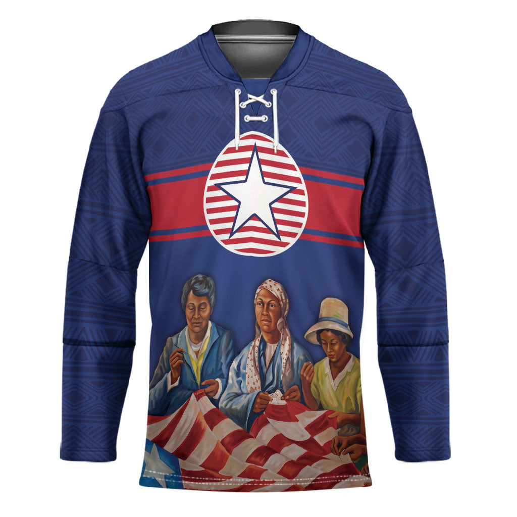 Liberia Flag Day Hockey Jersey Lone Star Heritage Pride