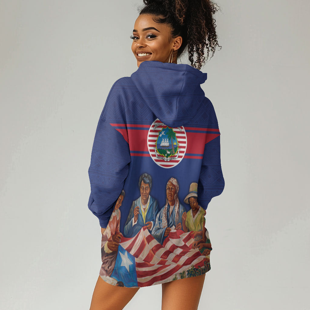 Liberia Flag Day Hoodie Dress Lone Star Heritage Pride