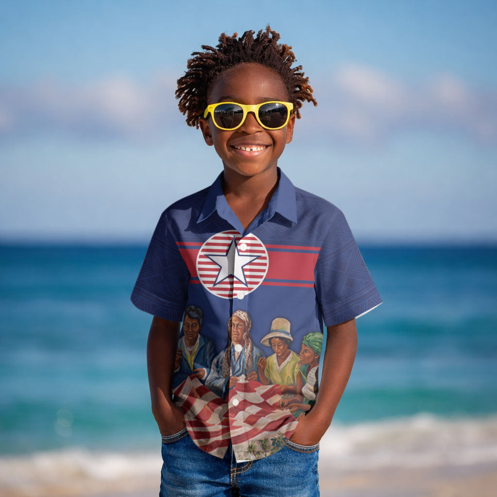 Liberia Flag Day Kid Hawaiian Shirt Lone Star Heritage Pride