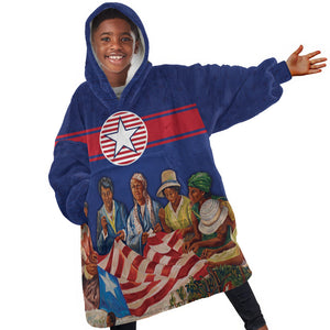 Liberia Flag Day Kid Wearable Blanket Hoodie Lone Star Heritage Pride