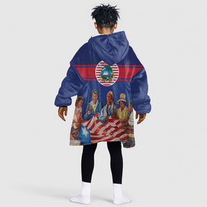 Liberia Flag Day Kid Wearable Blanket Hoodie Lone Star Heritage Pride