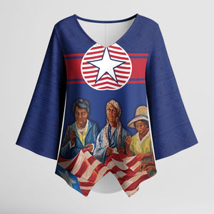 Liberia Flag Day Kimono Sleeve Blouse Lone Star Heritage Pride
