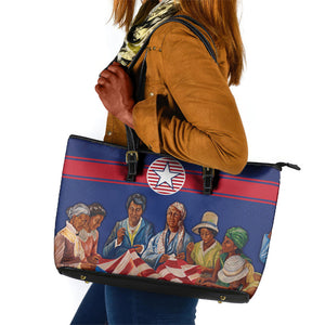 Liberia Flag Day Leather Tote Bag Lone Star Heritage Pride