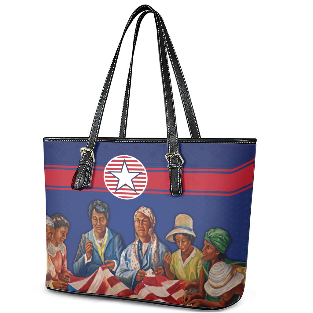 Liberia Flag Day Leather Tote Bag Lone Star Heritage Pride