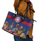 Liberia Flag Day Leather Tote Bag Lone Star Heritage Pride