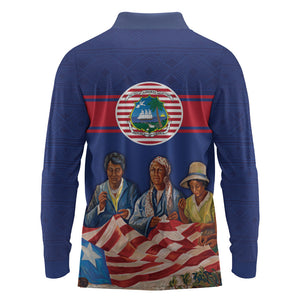 Liberia Flag Day Long Sleeve Polo Shirt Lone Star Heritage Pride