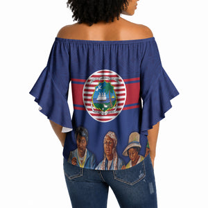 Liberia Flag Day Off Shoulder Wrap Waist Top Lone Star Heritage Pride