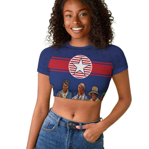 Liberia Flag Day Raglan Cropped T shirt Lone Star Heritage Pride