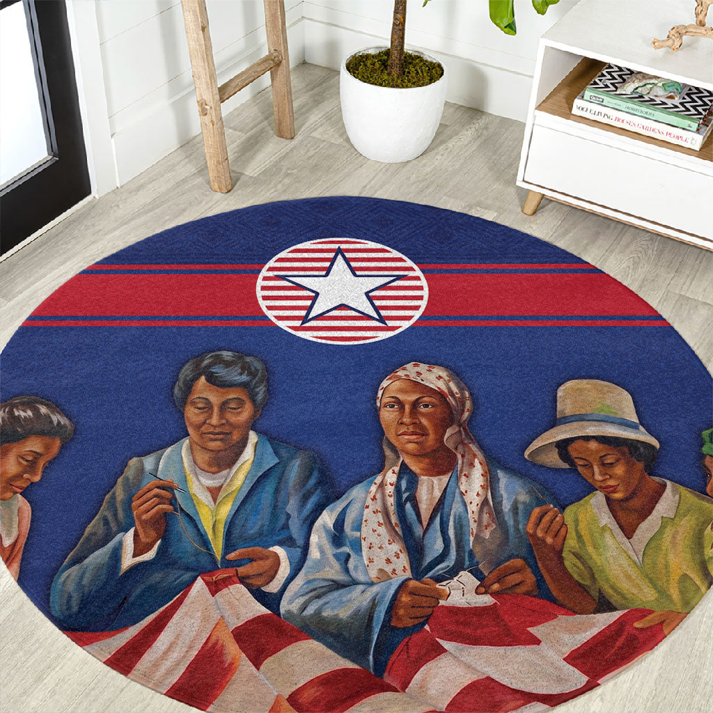 Liberia Flag Day Round Carpet Lone Star Heritage Pride