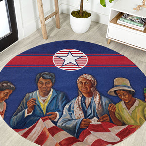 Liberia Flag Day Round Carpet Lone Star Heritage Pride