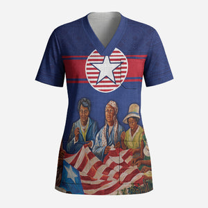 Liberia Flag Day Scrub Top Lone Star Heritage Pride