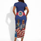 Liberia Flag Day Short Sleeve Bodycon Dress Lone Star Heritage Pride