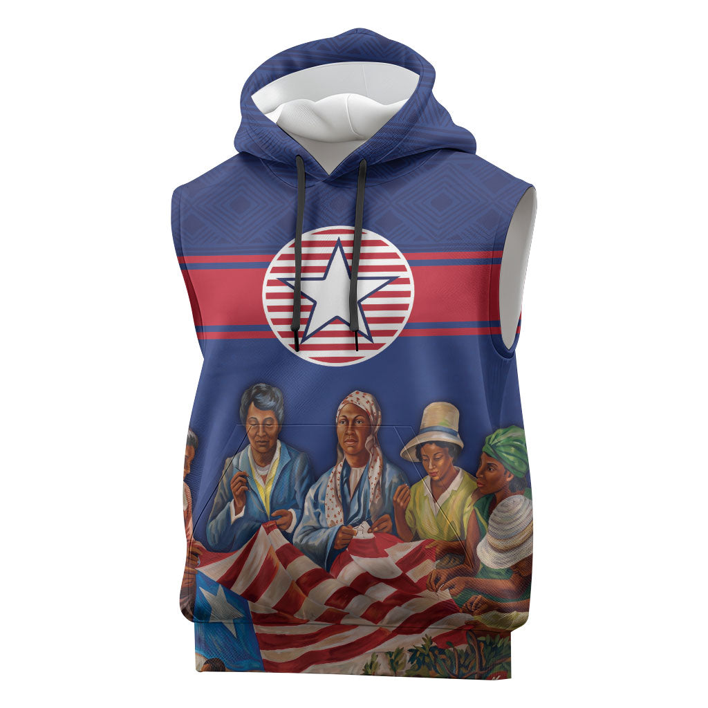 Liberia Flag Day Sleeveless Hoodie Lone Star Heritage Pride