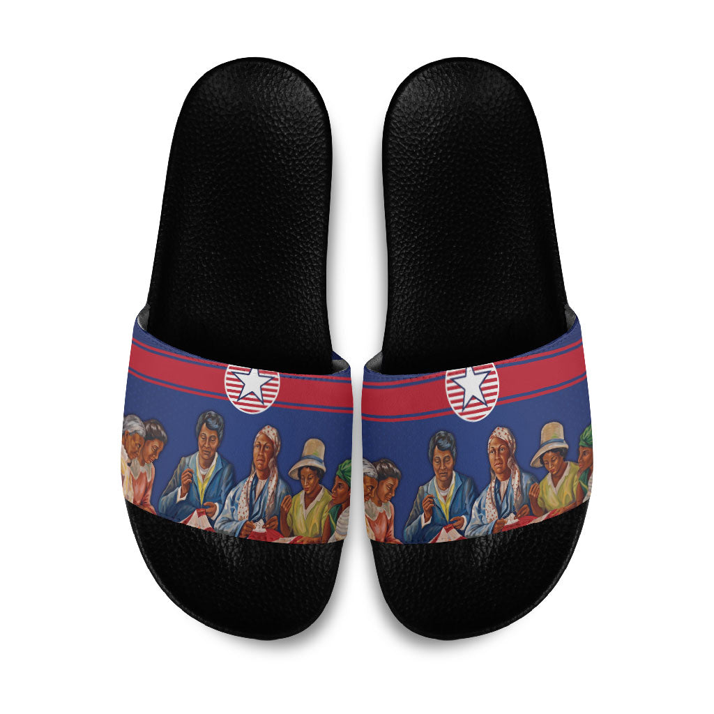 Liberia Flag Day Slide Sandals Lone Star Heritage Pride