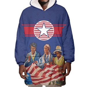 Liberia Flag Day Wearable Blanket Hoodie Lone Star Heritage Pride