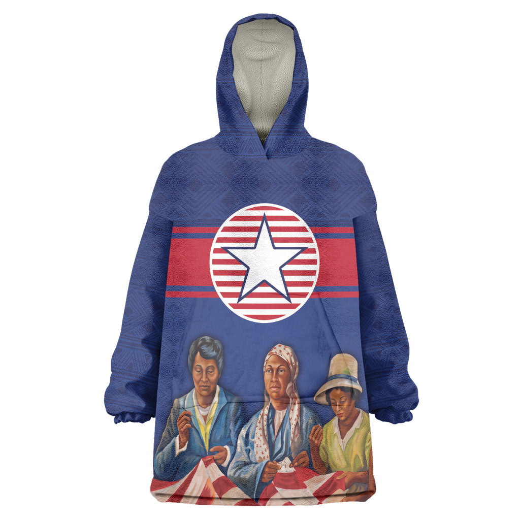 Liberia Flag Day Wearable Blanket Hoodie Lone Star Heritage Pride