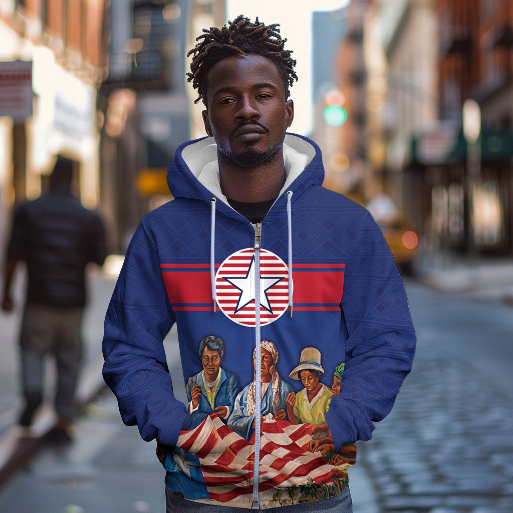 Liberia Flag Day Zip Hoodie Lone Star Heritage Pride