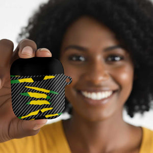 Black Jamaicans Jamaica Beast AirPods Case Ripped Flag Graphic