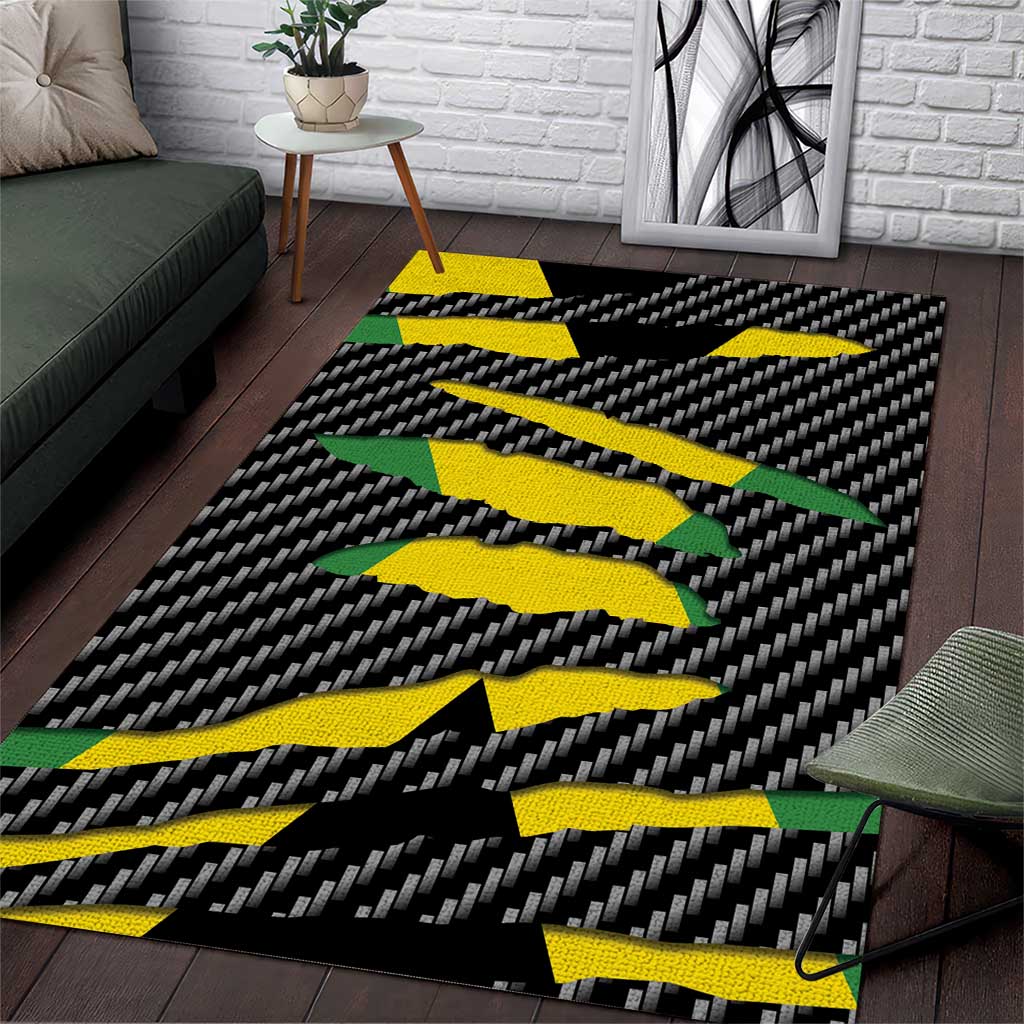 Black Jamaicans Jamaica Beast Area Rug Ripped Flag Graphic by African Pride