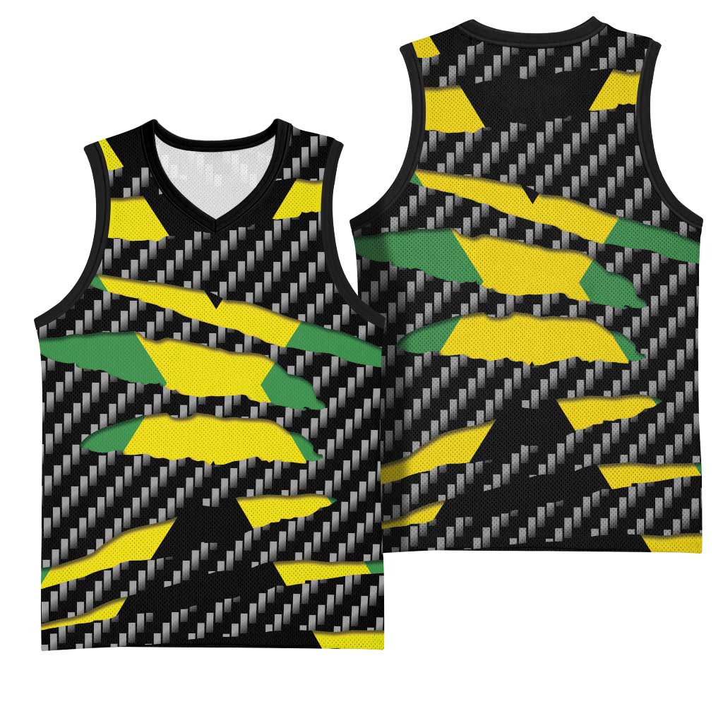 Black Jamaicans Jamaica Beast Basketball Jersey Ripped Flag Graphic - African Pride