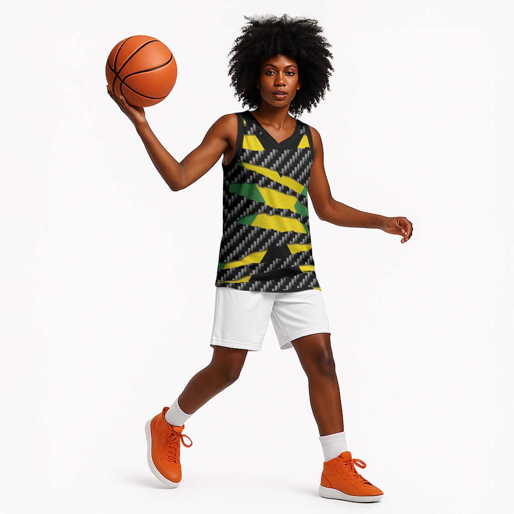 Black Jamaicans Jamaica Beast Basketball Jersey Ripped Flag Graphic - African Pride