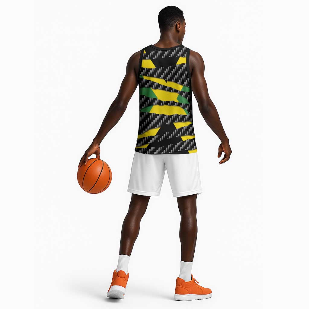Black Jamaicans Jamaica Beast Basketball Jersey Ripped Flag Graphic - African Pride