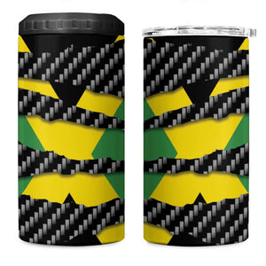 Black Jamaicans Jamaica Beast 4 in 1 Can Cooler Tumbler Ripped Flag Graphic - African Pride