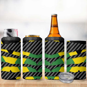 Black Jamaicans Jamaica Beast 4 in 1 Can Cooler Tumbler Ripped Flag Graphic - African Pride
