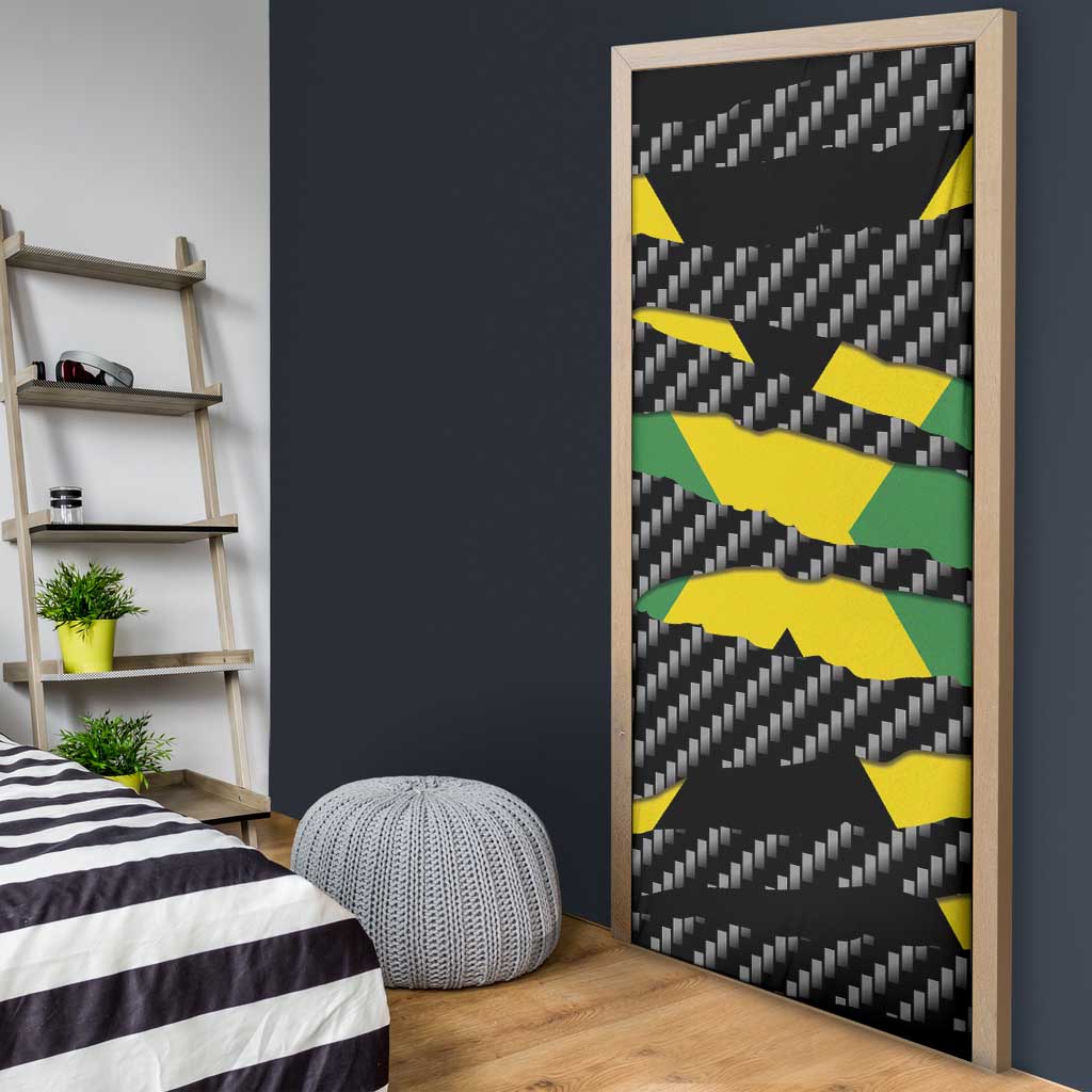 Black Jamaicans Jamaica Beast Door Cover Ripped Flag Graphic