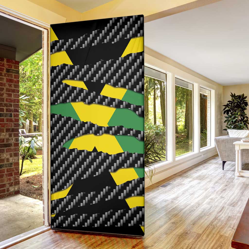 Black Jamaicans Jamaica Beast Door Cover Ripped Flag Graphic