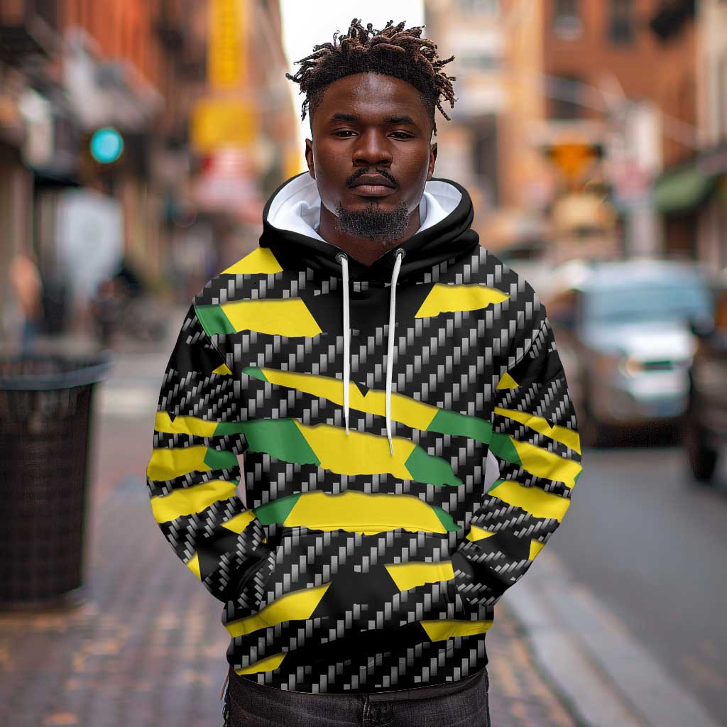 Black Jamaicans Jamaica Beast Hoodie Ripped Flag Graphic - African Pride