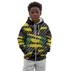 Black Jamaicans Jamaica Beast Kid Hoodie Ripped Flag Graphic - African Pride