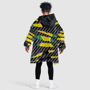 Black Jamaicans Jamaica Beast Kid Wearable Blanket Hoodie Ripped Flag Graphic - African Pride