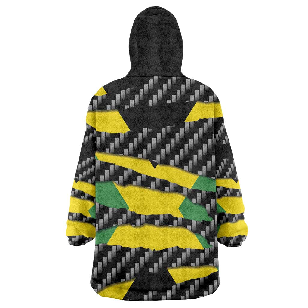 Black Jamaicans Jamaica Beast Kid Wearable Blanket Hoodie Ripped Flag Graphic - African Pride