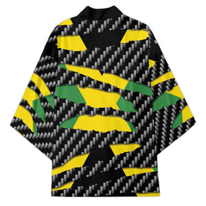 Black Jamaicans Jamaica Beast Kimono Ripped Flag Graphic