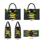 Black Jamaicans Jamaica Beast Leather Bag Ripped Flag Graphic
