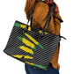 Black Jamaicans Jamaica Beast Leather Tote Bag Ripped Flag Graphic - African Pride