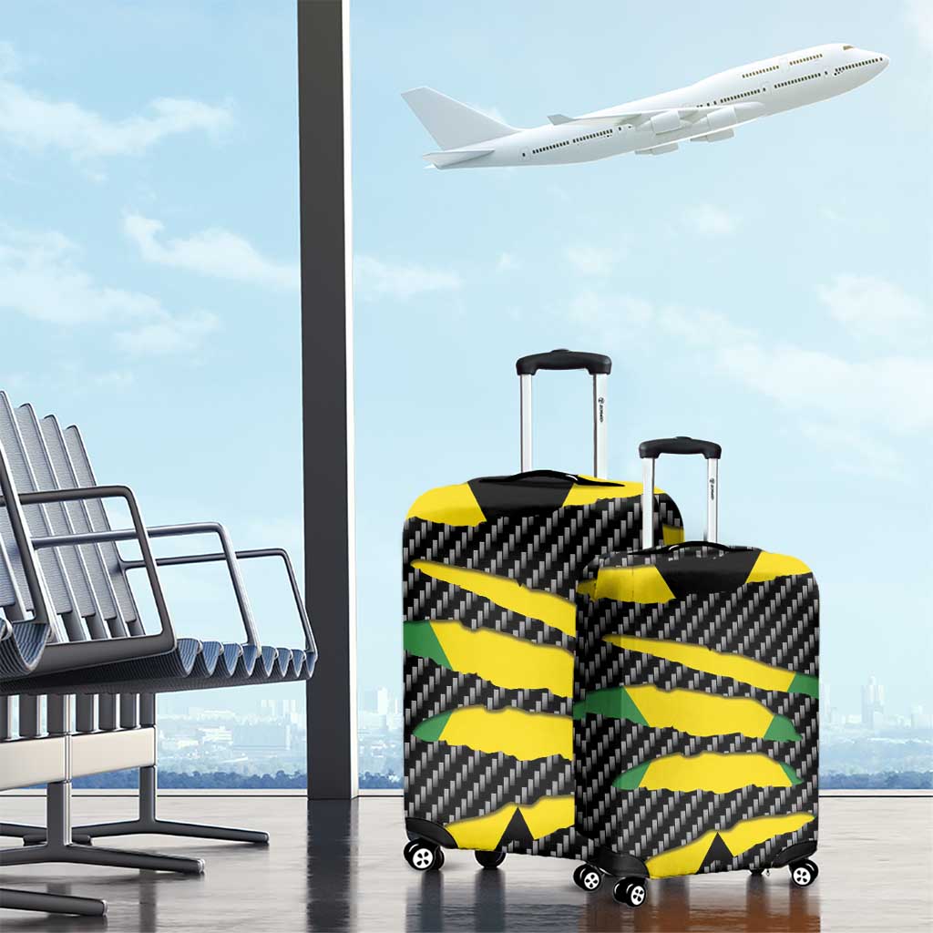 Black Jamaicans Jamaica Beast Luggage Cover Ripped Flag Graphic - African Pride