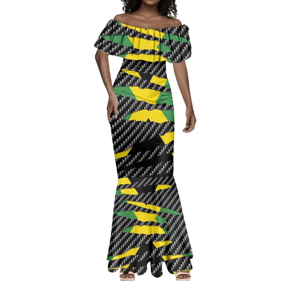 Black Jamaicans Jamaica Beast Mermaid Dress Ripped Flag Graphic - African Pride