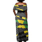 Black Jamaicans Jamaica Beast Off Shoulder Maxi Dress Ripped Flag Graphic - African Pride