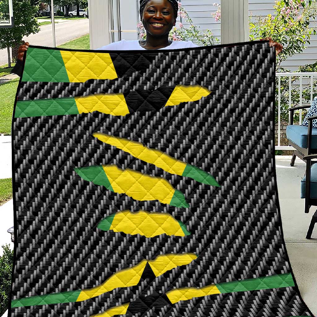 Black Jamaicans Jamaica Beast Quilt Ripped Flag Graphic - African Pride