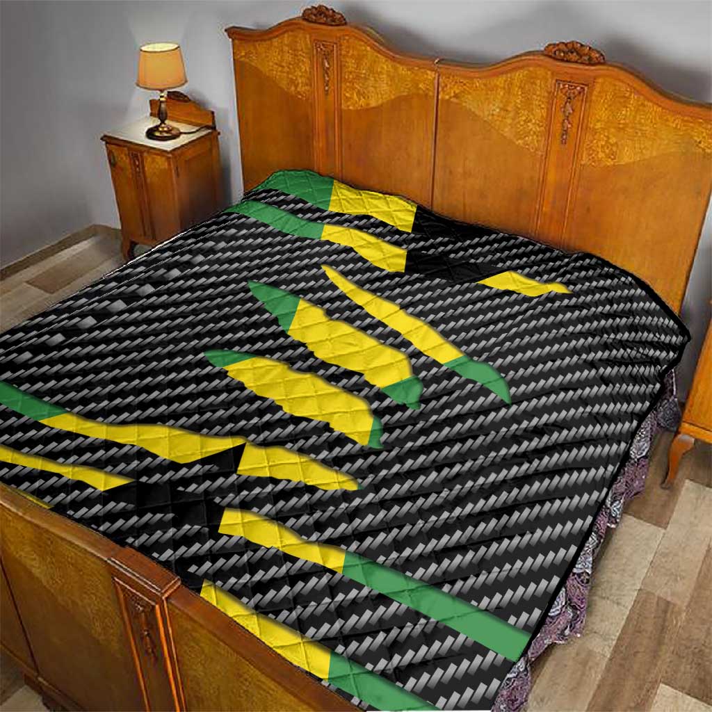 Black Jamaicans Jamaica Beast Quilt Ripped Flag Graphic - African Pride