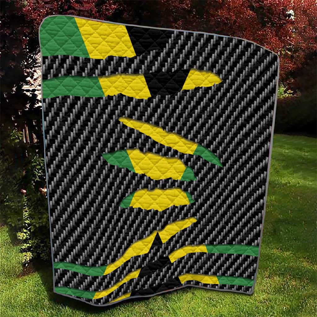 Black Jamaicans Jamaica Beast Quilt Ripped Flag Graphic - African Pride