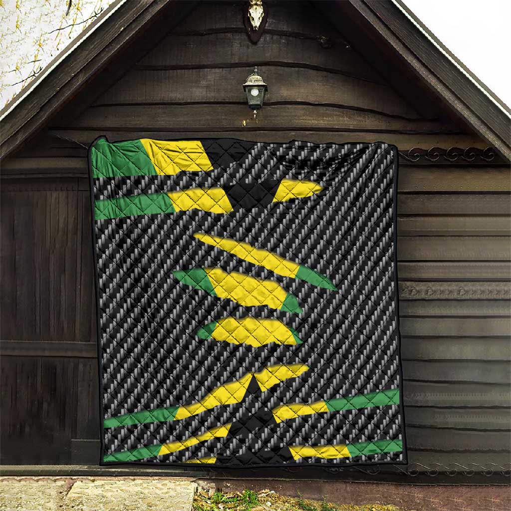 Black Jamaicans Jamaica Beast Quilt Ripped Flag Graphic - African Pride
