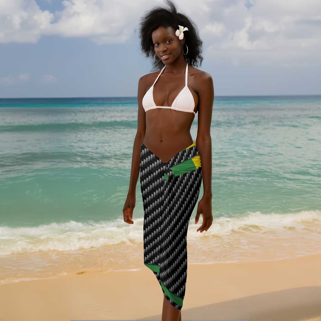 Black Jamaicans Jamaica Beast Sarong Ripped Flag Graphic - African Pride