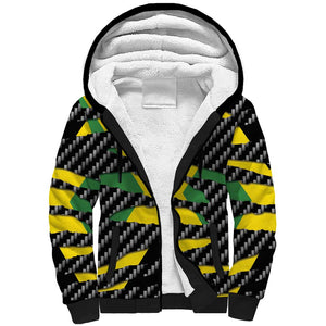Black Jamaicans Jamaica Beast Sherpa Hoodie Ripped Flag Graphic - African Pride