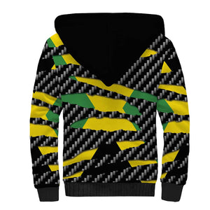 Black Jamaicans Jamaica Beast Sherpa Hoodie Ripped Flag Graphic - African Pride