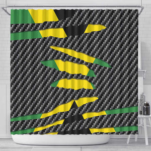 Black Jamaicans Jamaica Beast Shower Curtain Ripped Flag Graphic - African Pride
