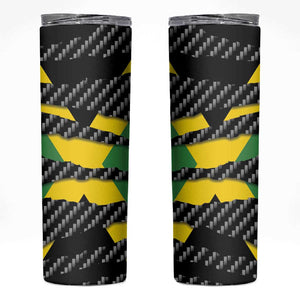 Black Jamaicans Jamaica Beast Skinny Tumbler Ripped Flag Graphic - African Pride